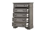 Grace Traditional Style 5-Drawer Chest Made with wood in Rustic Gray