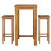 3 Piece Patio Bar Set Solid Wood Acacia