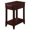 Espresso Accent Table with Bottom Shelf
