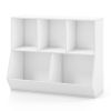 5-Cube Wooden Kids Toy Storage Organizer with Anti-Tipping Kits