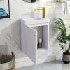 [Viedo]Contemporary 16" Wall-Mounted Bathroom Vanity Combo Cabinet with Ceramic Basin - Ideal for Small Bathrooms